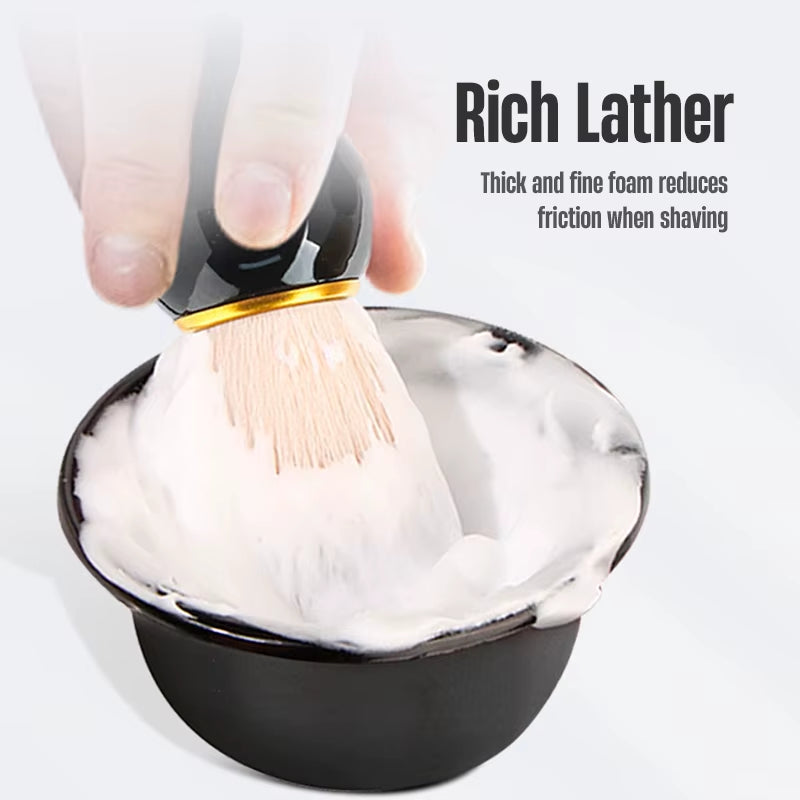 Professional Shaving Brush Set 3-In-1 Shave Kits with Shaving Brush, Shaving Bowl and Shaving Stand